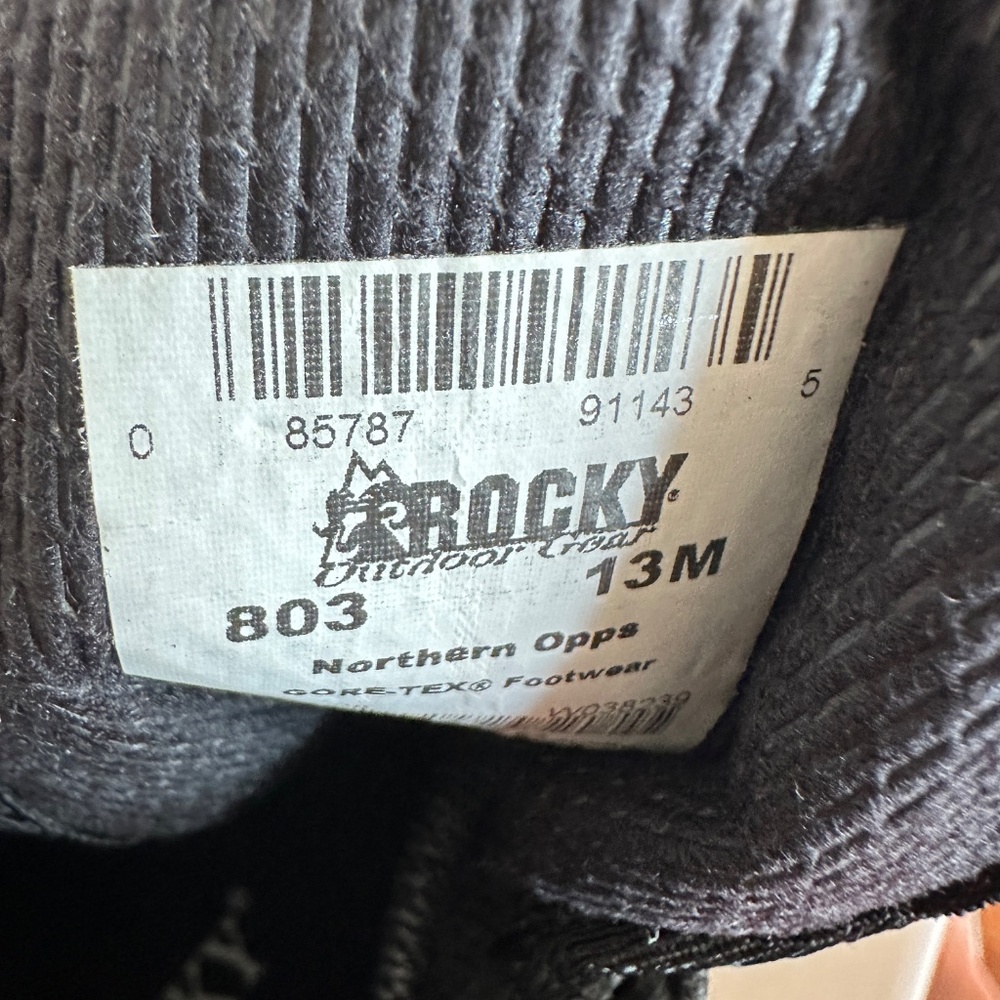 Mens Boots 13 Rocky Goretex 803 6” Black Combat Northern Ops Vibram NEW ($250) - Picture 4 of 5